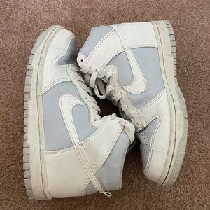 White and Gray High-Top Sneakers